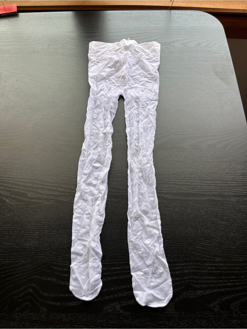 White Girls' Textured Tights - Classic Casual